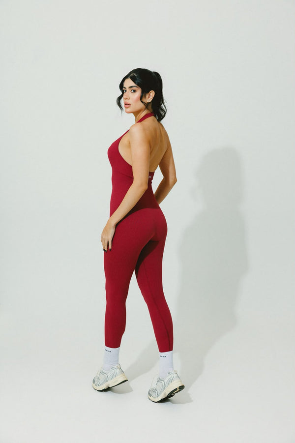 Macacão Seamless frente única - Vermelho Bordô
